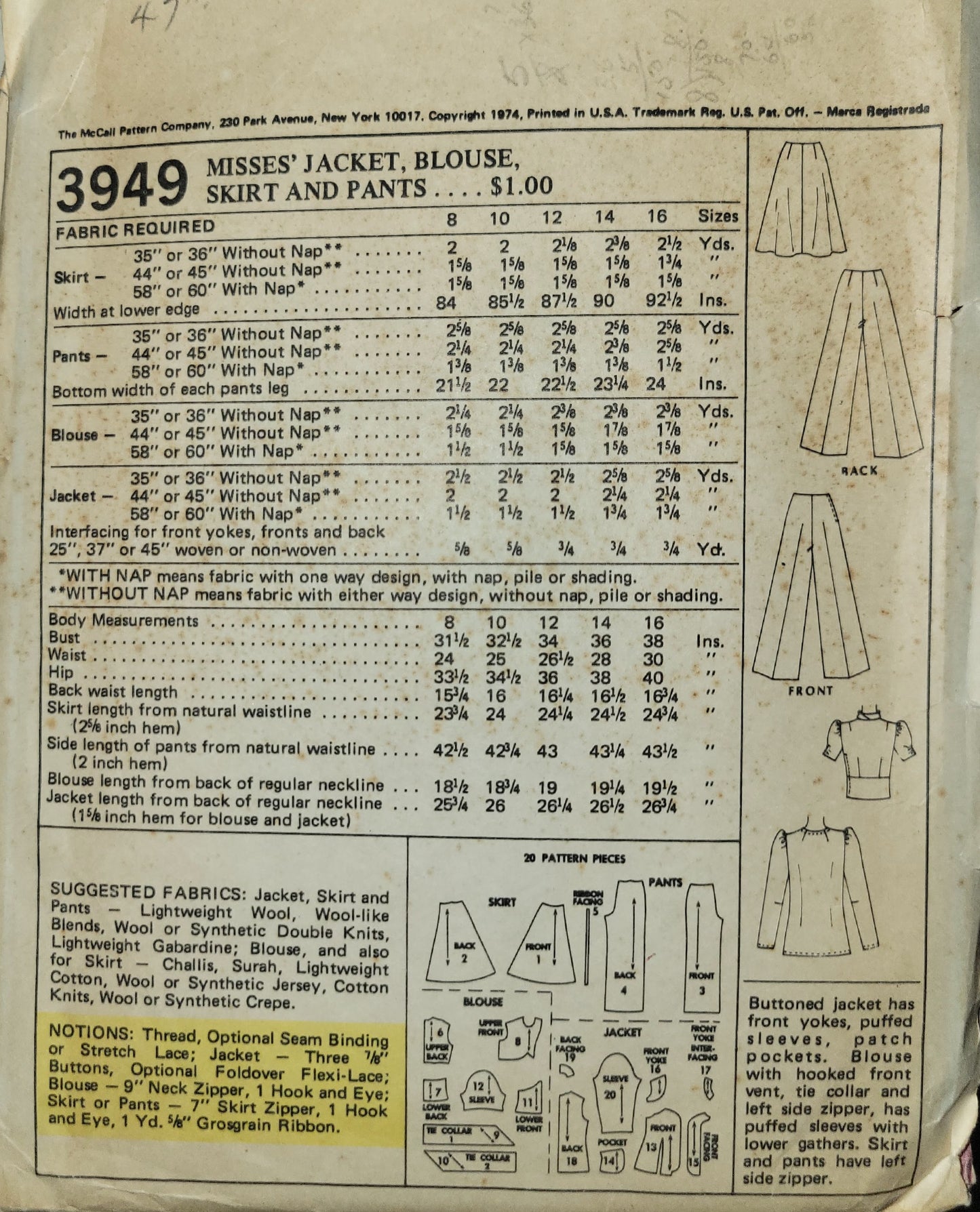 McCall's 3949