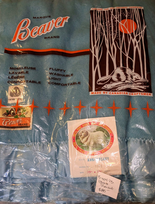 Vintage Beaver Brand Wool Blanket