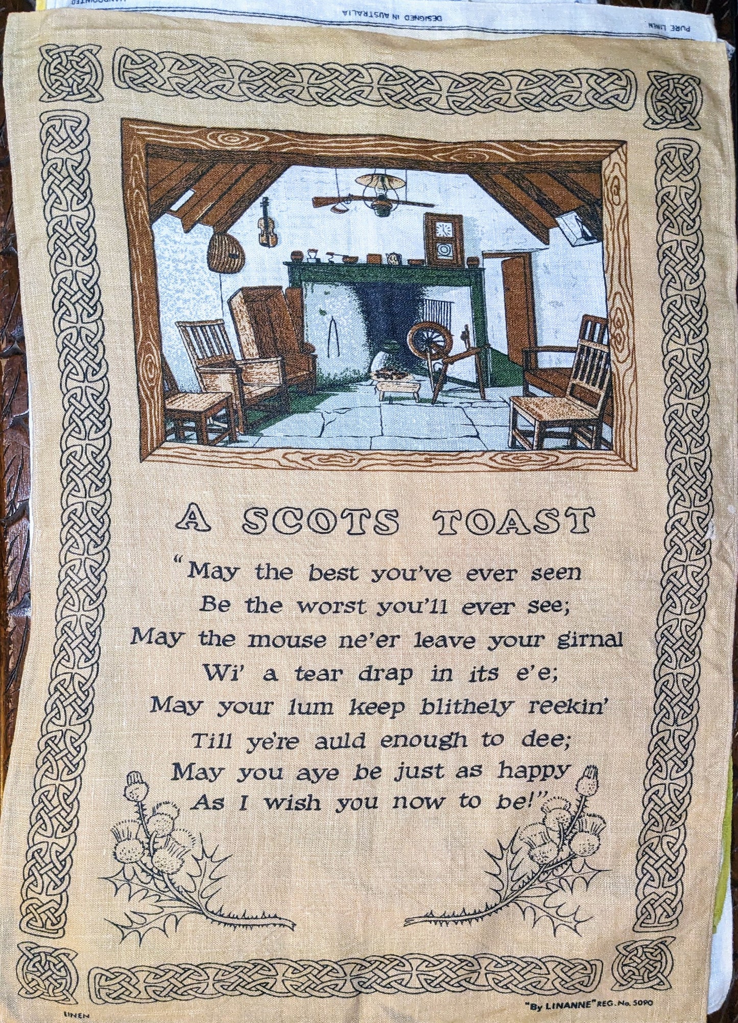 Vintage Linen Travel Teatowel