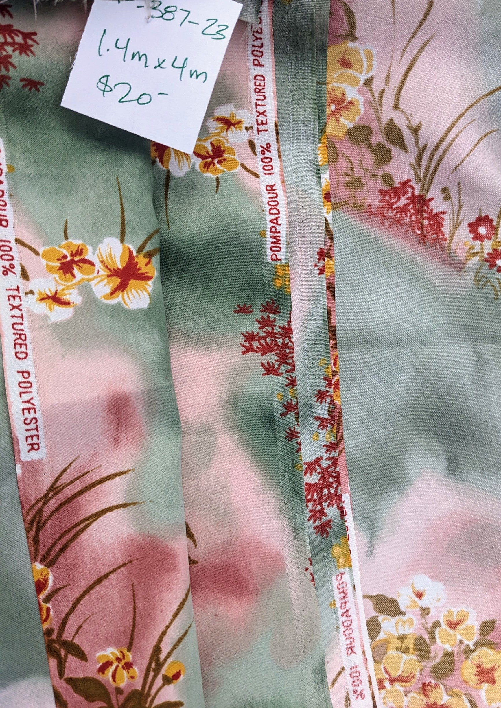 Vintage Printed Textured Polyester Fabric