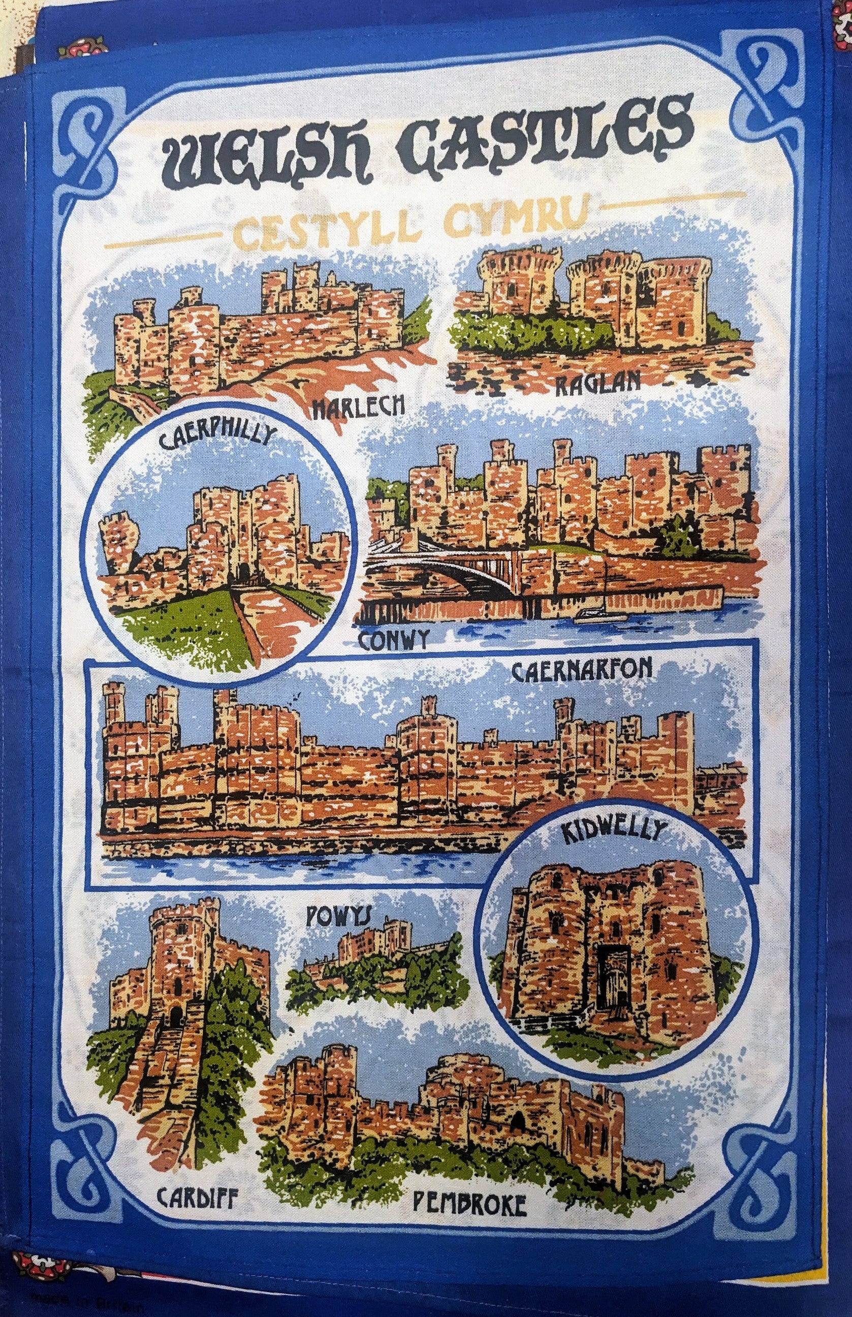 Travel Teatowel-WELSH CASTLES