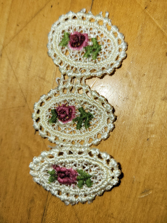 Crocheted Rose Appliques