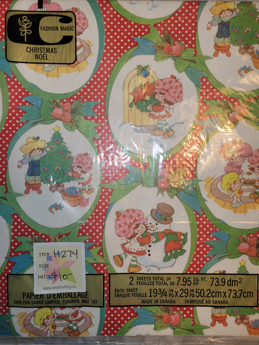 Vintage Strawberry Shortcake Wrapping Paper